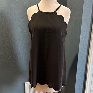 eesome Black Scalloped Halter Camisole